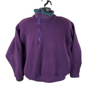 Vintage Jolly Tundra Polartec Fleece Sweater Purple Size Medium Asymmetrical Zip